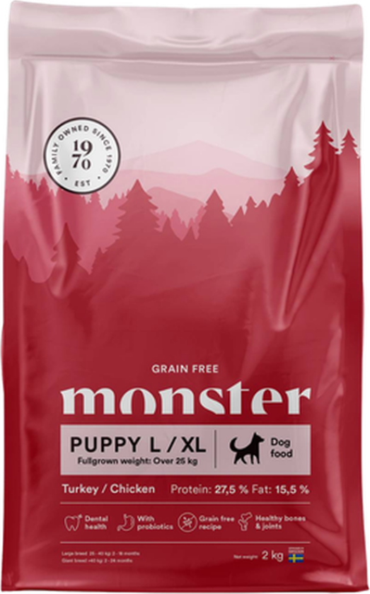 Dog Original Grain Free Puppy L/XL Kalkun og kylling 2 kg - Hund - Hundefôr & hundemat - Tørrfôr for hund - Monster Pet Food