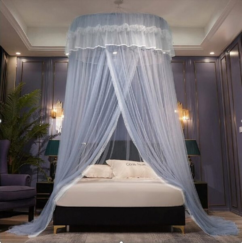 Bilde av Prinsesse Sengehimmel Myggnett, Fint Maske Myggnett Baldakin for Barn Voksne Tvilling Full Queen King Seng (Grå)_qcx