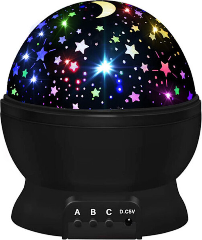 Nattlampe for barn, stjernehimmelprojektor 360 graders rotasjon - 4 LED-pærer 16 lys Fargeskiftende med USB-ledning, taklampe for barnerom