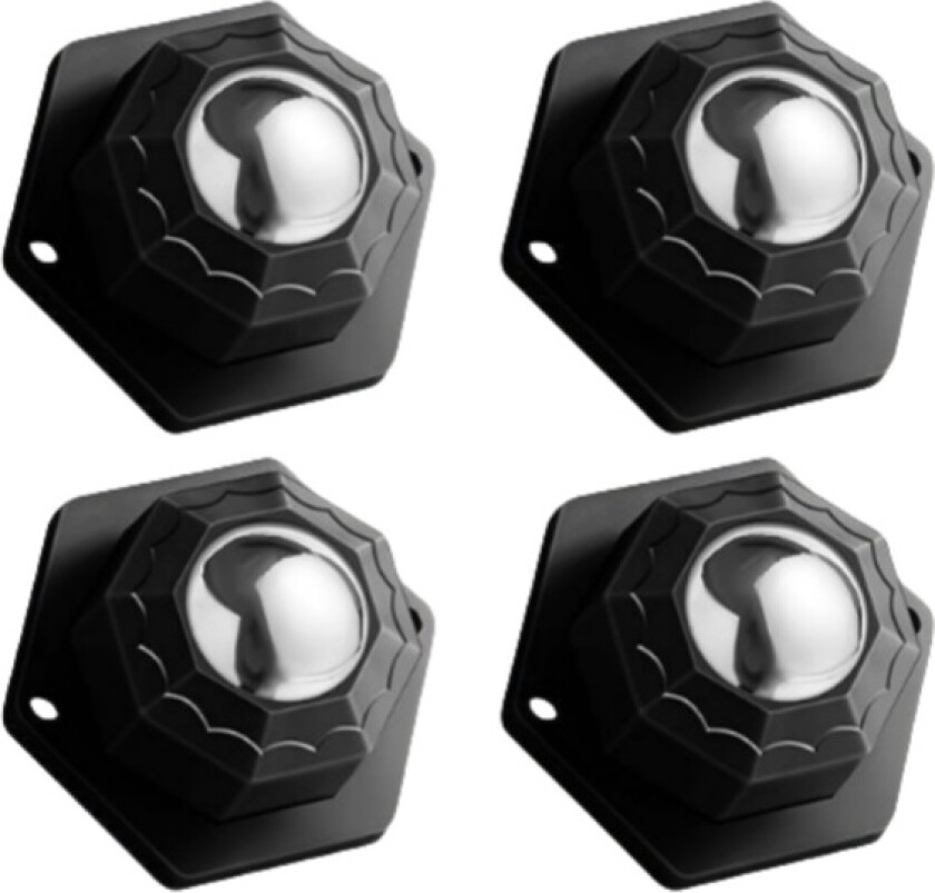 4 stk. Møbelhjul, Selvklebende Svingbare Hjul Black