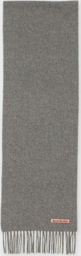 Fringe Wool Scarf Grå/brun ONESIZE