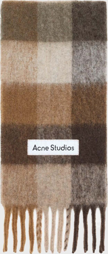 Bilde av Check Fringe Scarf Brun ONESIZE