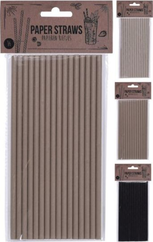 Sugerør Papir 16 Stk Ass