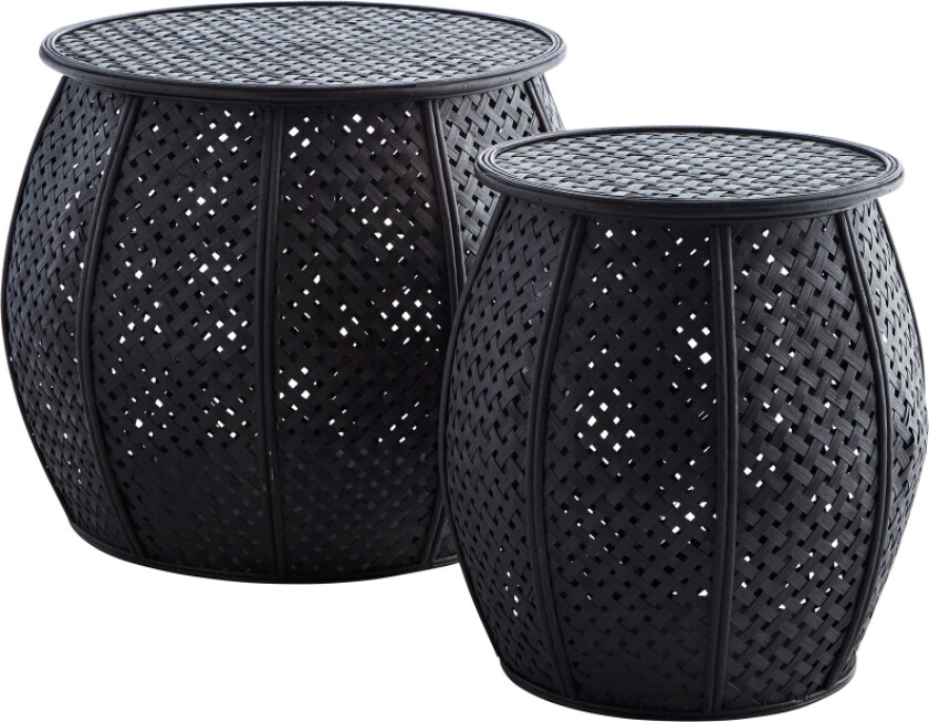 DEKKINGSBORD Bambus Sort 2-sett