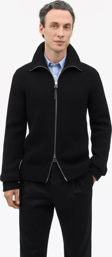 Niall Zip-Up Wool Cardigan