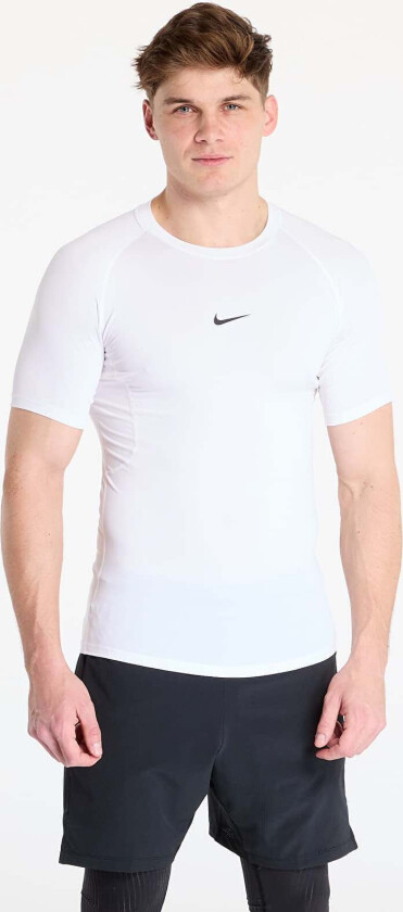 T-skjorte Nike Pro Men's Dri-FIT Tight Short-Sleeve Fitness Top White/ Black XXL