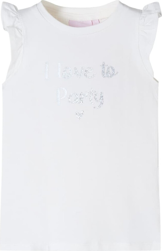 T-skjorte for barn med volangermer hvit 104