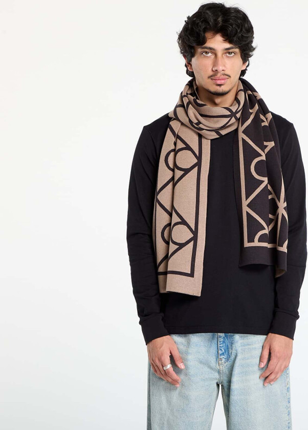 Skjerf Calvin Klein Emblem Aop Jcq Fine Scarf Black Universal