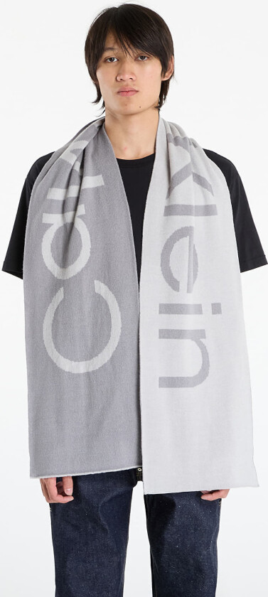 Skjerf Calvin Klein Bold Logo 2-Tone Wool Scarf Grey Universal