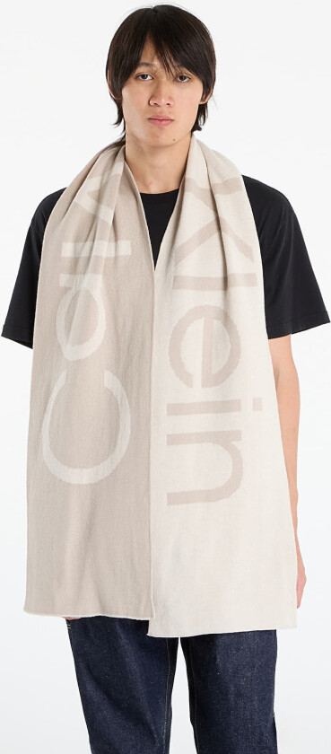 Skjerf Calvin Klein Bold Logo 2-Tone Wool Scarf White Universal