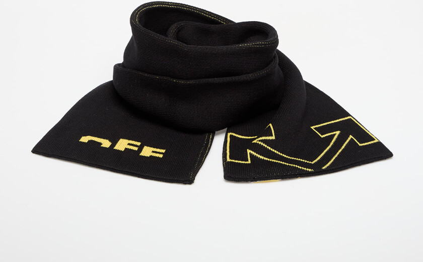 Skjerf OFF-WHITE KIDS Type Logo Scarf Black/ Yellow Universal