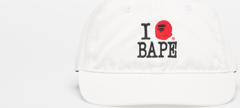Hette A BATHING APE Logo Cotton Twill Cap White Universal