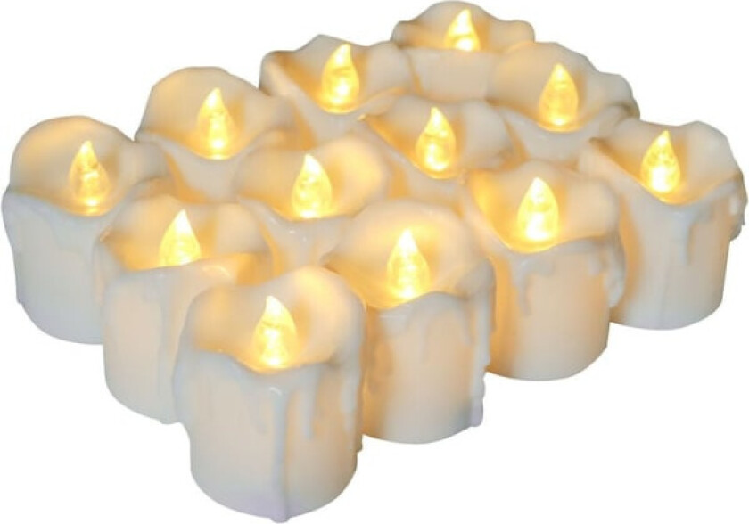 12 x LED-lys med timer Batteridrevne flammeløse lys Realistiske LED-telys for dekorasjon, innendørs, utendørs, bryllup, jul, fest_yux