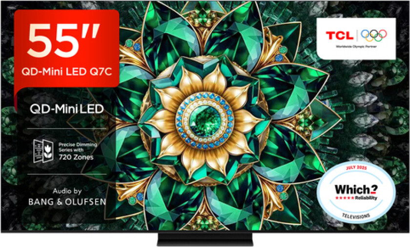 55Q7C, 139,7 cm (55), 3840 x 2160 piksler, QD-Mini LED, Smart TV, Wi-Fi, Metallisk