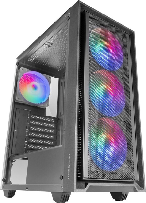 MC-AIR Midi Tower PC-kabinett, 4x120mm vifter, ATX, Sort