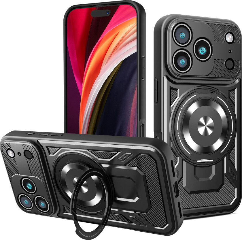 Defender Armor Mag Deksel for iPhone 17 Pro - Svart