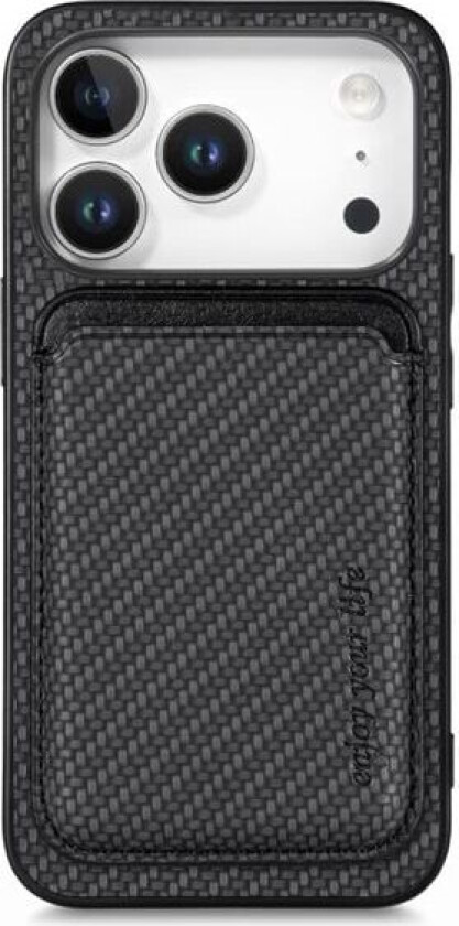 Bakdeksel med magnetisk kortholder for iPhone 17 Pro - Svart