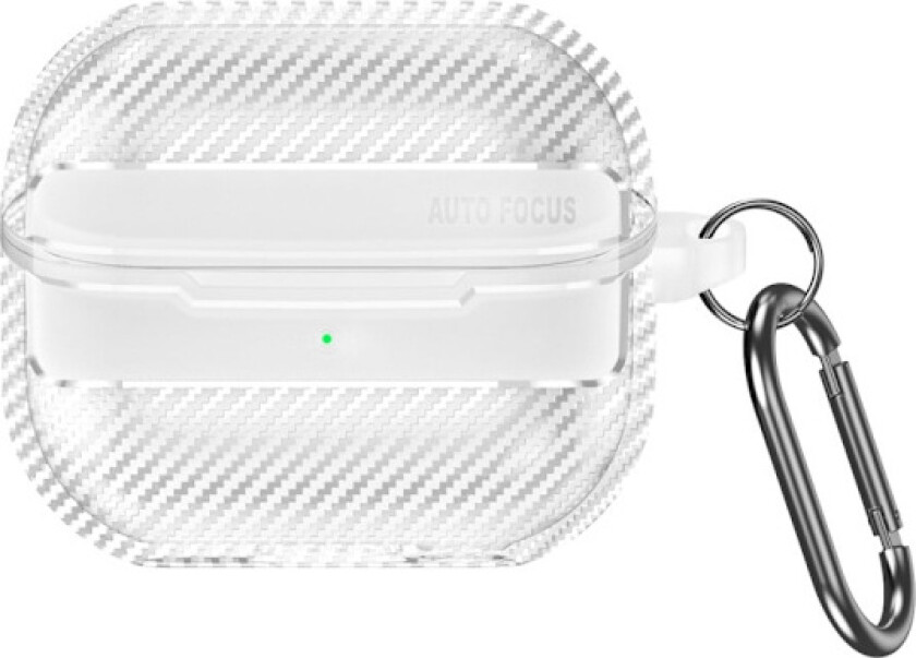 Samsung Galaxy Buds3 / Buds3 Pro-etui med karbonfibertekstur, fleksibelt beskyttelsesdeksel for ørepropper med krok - Gjennomsiktig