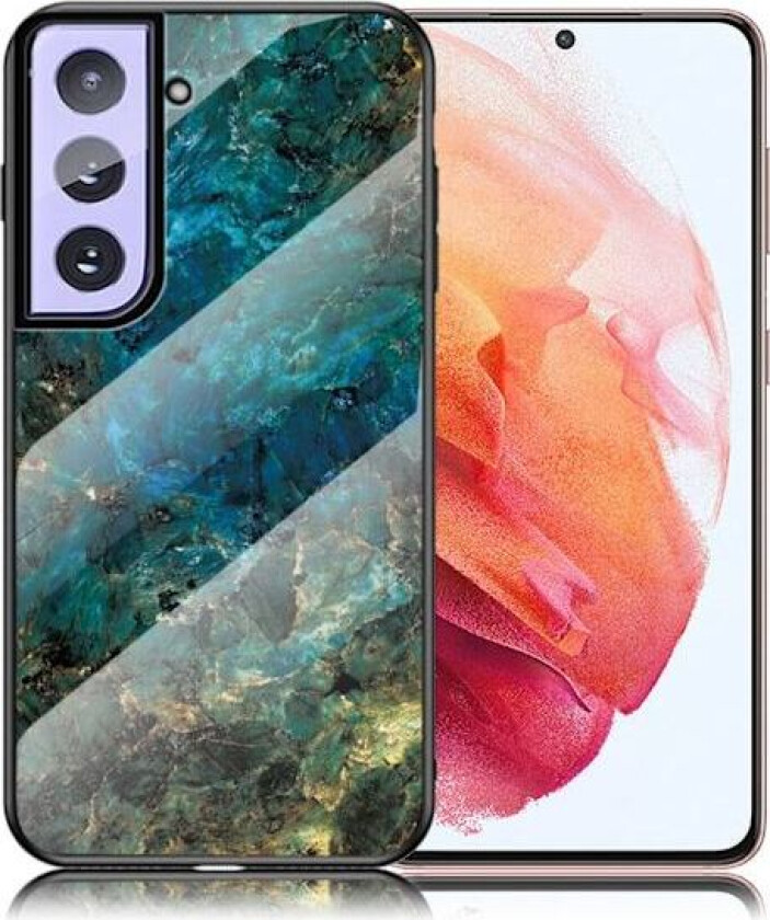 Fantasy Marble Samsung Galaxy S21 Deksel - Smaragd Klinkekule