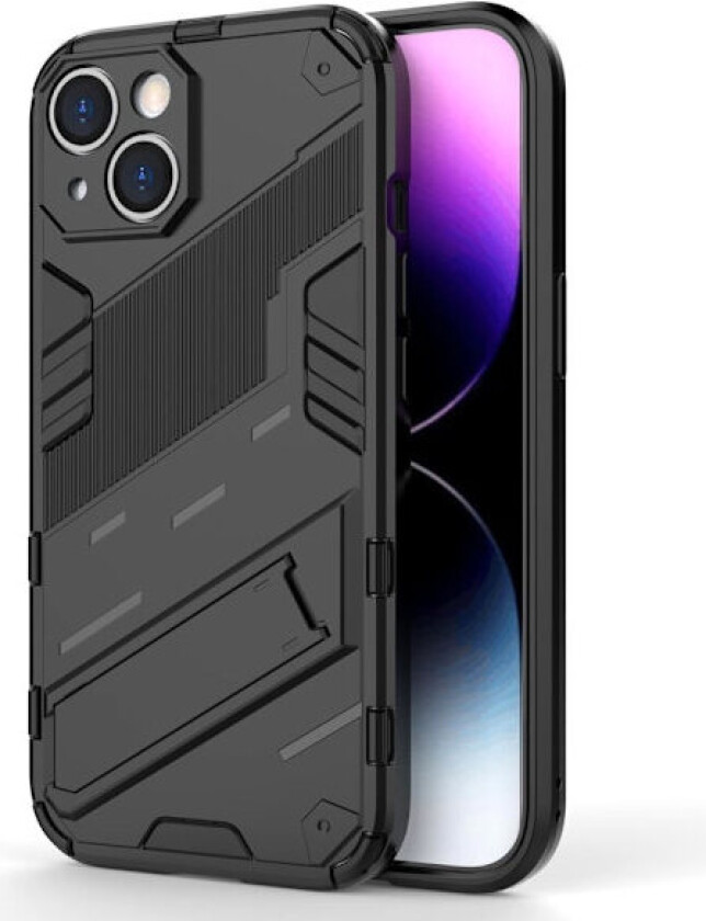 Shockproof Hybrid Deksel med A Modern Touch til iPhone 15 - Svart