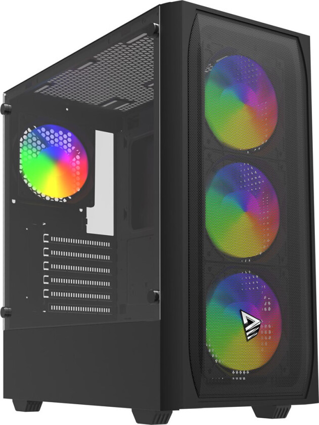 Noctis Flow RGB Cube PC-kabinett - Midi Tower, ATX - Sort