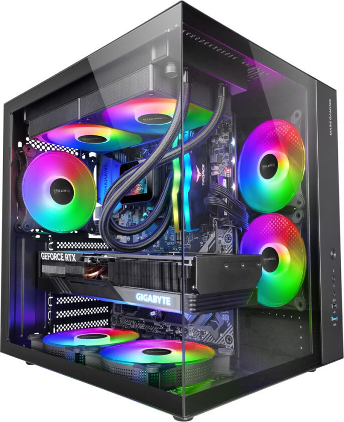 MCV-ONE Midi Tower PC-kabinett, ATX/mATX/Mini-ITX, svart