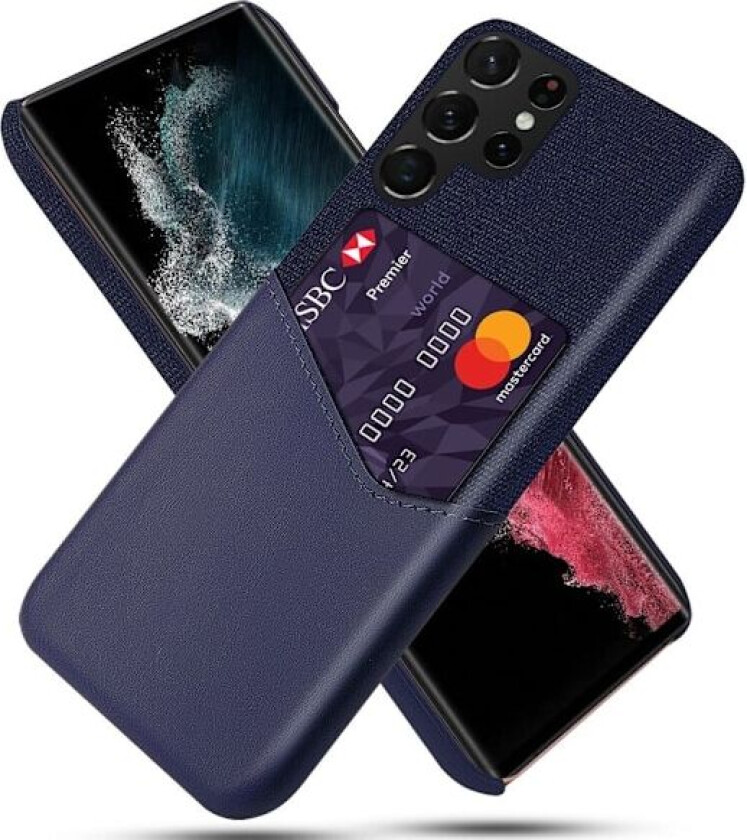 Bofink Samsung Galaxy S23 Ultra Kredittkort Deksel - Blå