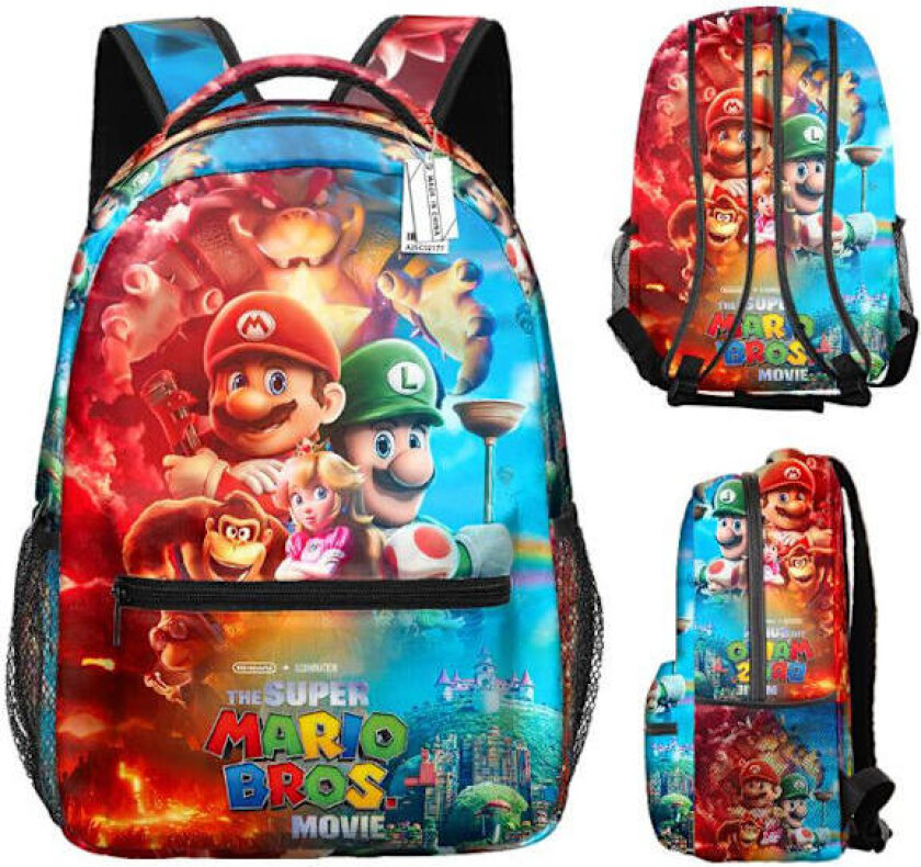 Super Mario Ryggsekk Barn Skolesekker Anime Boksekk H