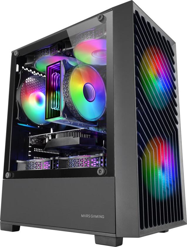 MC-VORTEX PC-kabinett - 3x120mm FRGB, mATX, Mini-ITX - Svart