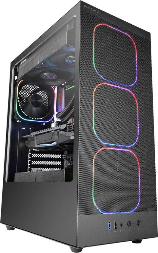 MC-NEBULA PC-kabinett - 4x120mm ARGB, ATX - Svart