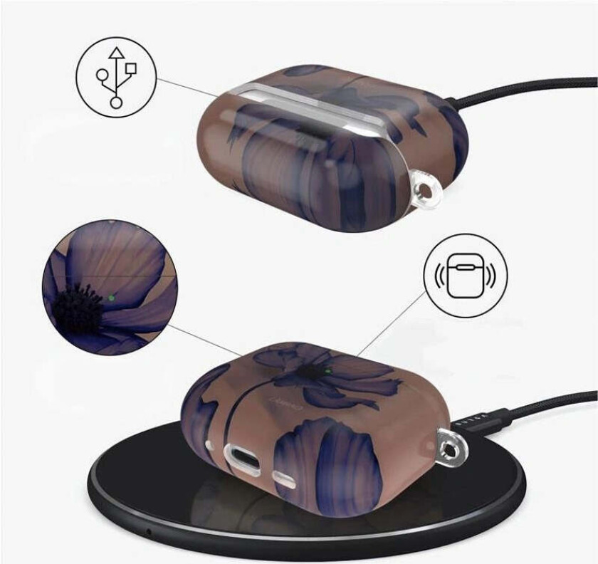 Apple AirPods Pro (3. Gen.) Tech-Protect Lamano Deksel med Nøkkelring - Velvet Night