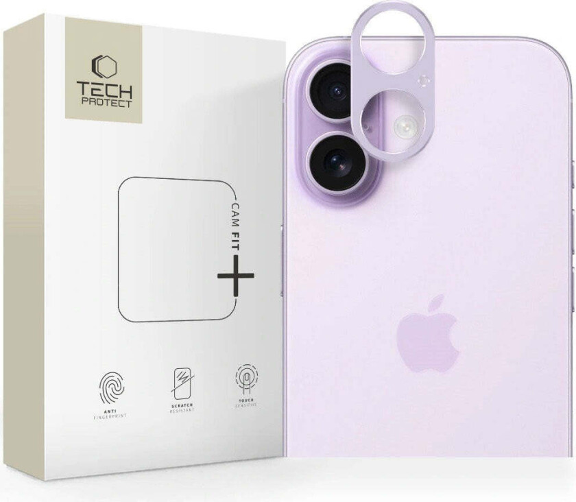 iPhone 17 Tech-Protect CamAlloy Fit+ Kameralinsebeskyttelsesdeksel - Lilla