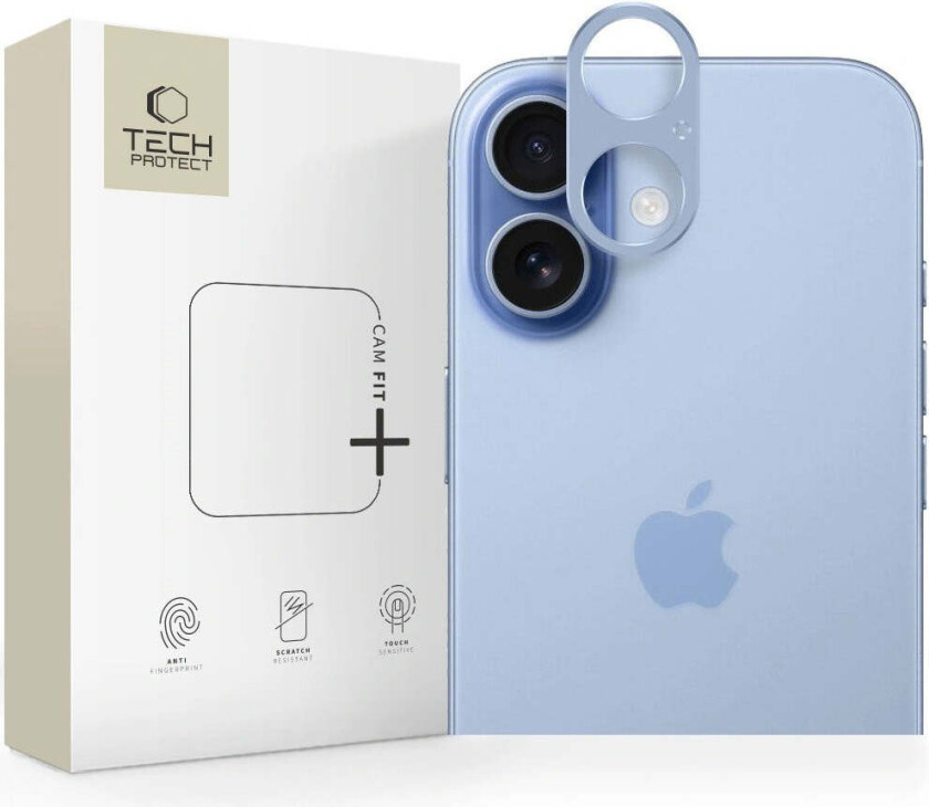 iPhone 17 Tech-Protect CamAlloy Fit+ Kameralinsebeskyttelsesdeksel - Blå