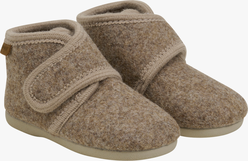Slippers Wool Velcro - Brun - Barn - Sko - Tøfler