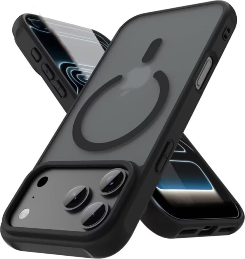 iPhone 17 Pro Max matt svart MagSafe-deksel – Støtsikker og trådløs lading