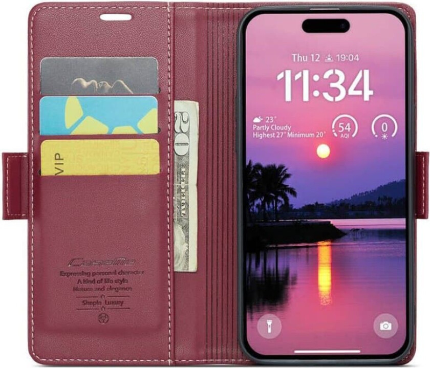 CaseMe mobildeksel 023 Apple iPhone 16 - Burgunder