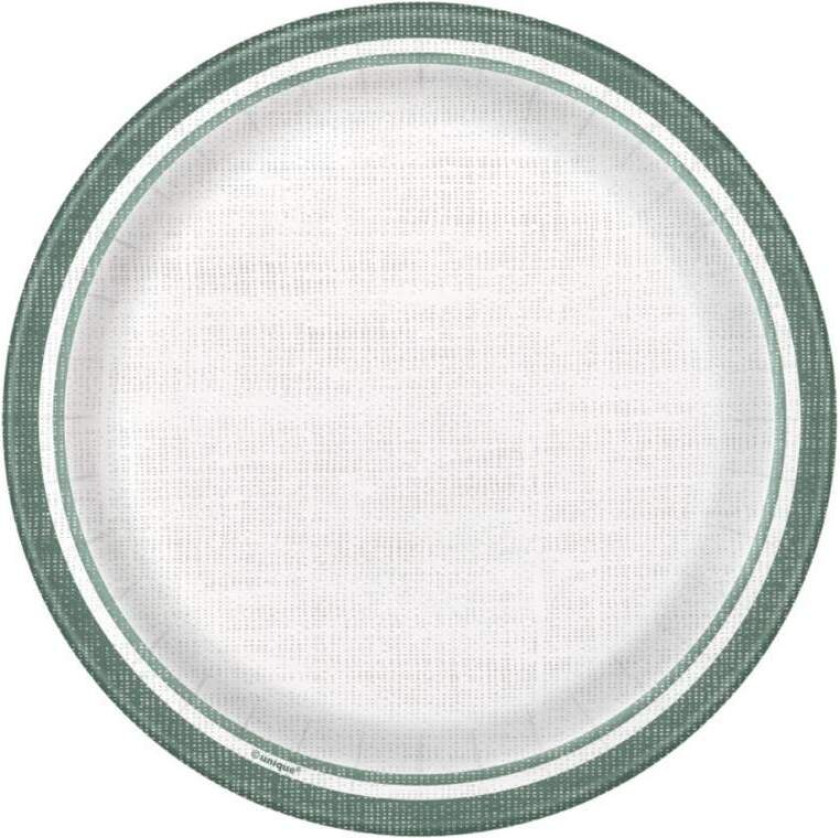 Papptallerken Botanisk striper, 22cm, pk/8