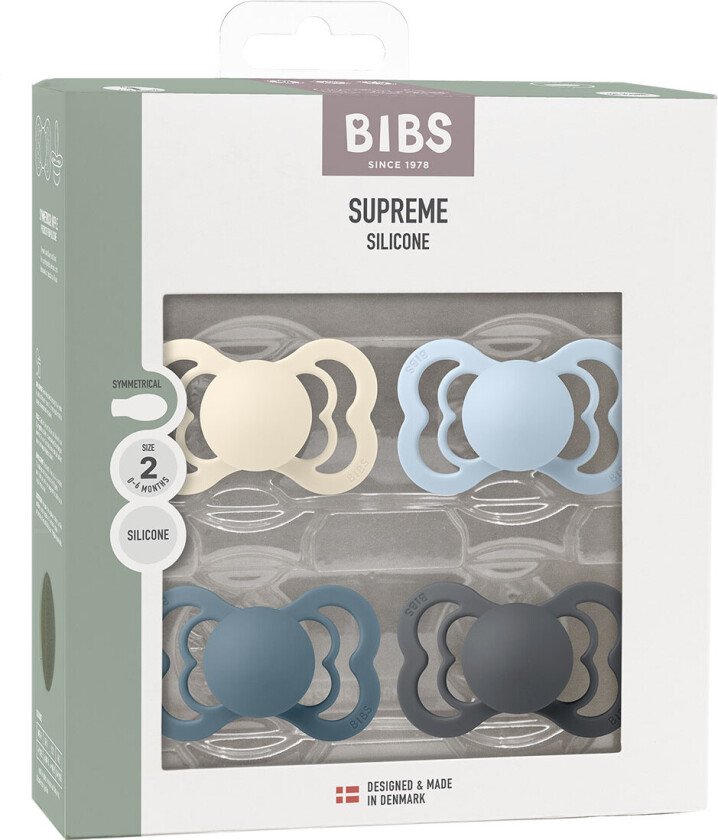 Supreme+ Smokker - Str. 2 - 4-pack - Symmetrisk - Ivory/Bab - - 6-18 md - Smokk