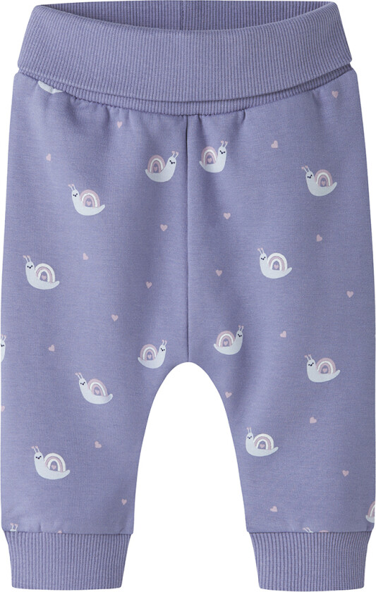 Joggebukser - NbfVimone - Lavender Violet/Snegle - - 1½ år (86) - Joggebukse