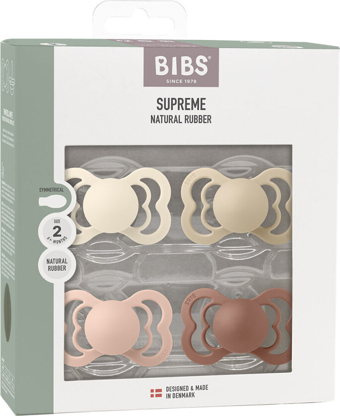 Supreme+ Smokker - Str. 2 - 4-pack - Symmetrisk - Blush/Ivo - - 6-18 md - Smokk