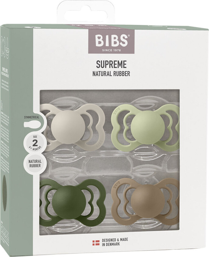 Supreme+ Smokker - Str. 2 - 4-pack - Symmetrisk - Sand/Sage - - 6-18 md - Smokk