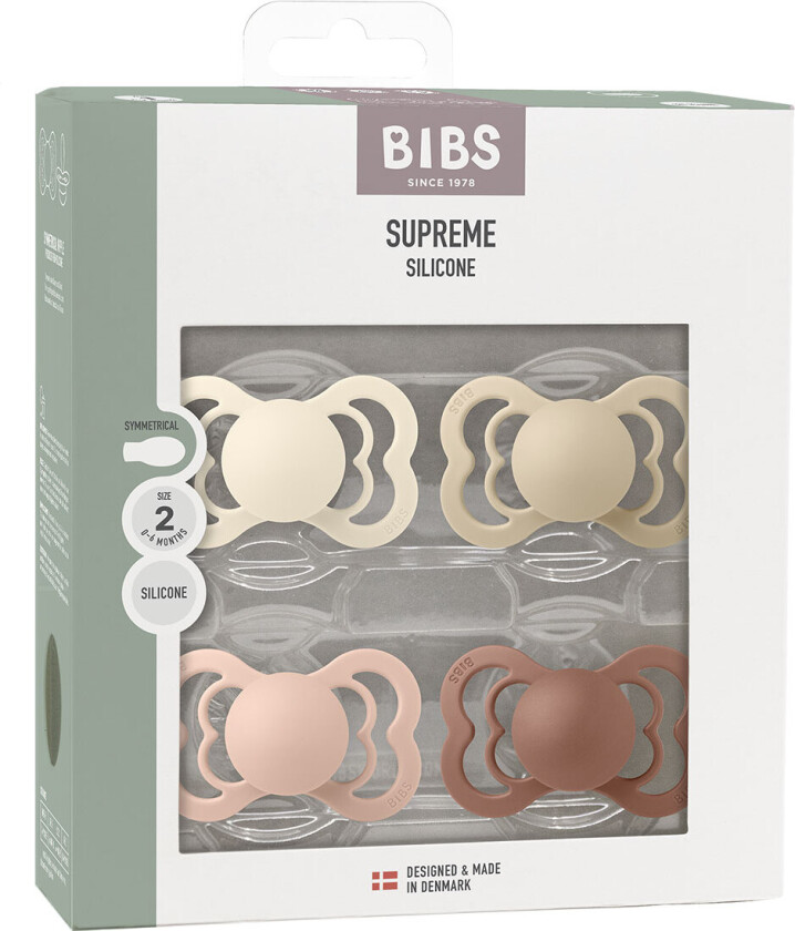 Supreme+ Smokker - Str. 2 - 4-pack - Symmetrisk - Blush/Ivo - - 6-18 md - Smokk