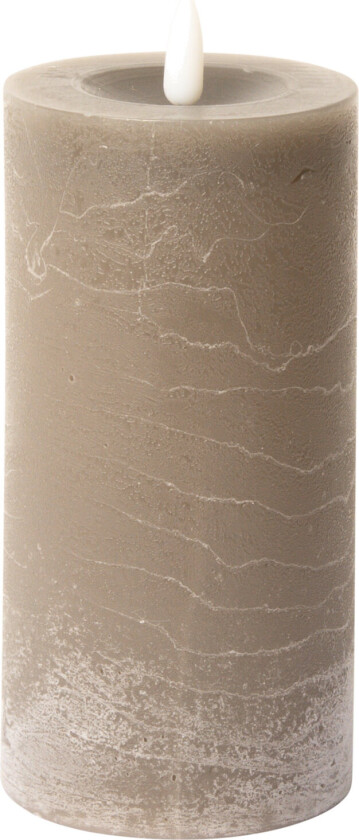 Rustic Finish Led Pillar Candle - Grey - H15CM