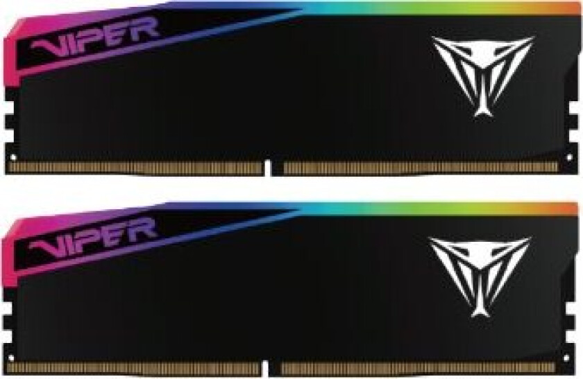 Patriot Viper Elite 5 RGB Ultra Series - DDR5 - sett - 48 GB: 2 x 24 GB - DIMM 288-pin - 6000 MT/s / PC5-48000 - CL28 - 1.4 V - ikke-bufret - on-die ECC - svart