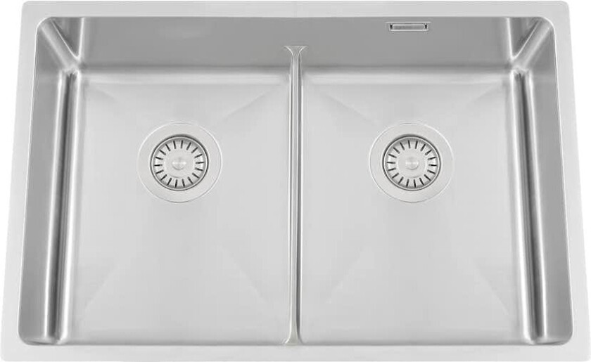 Kjøkkenvask Nordic Tech Titan72 K X Nickel Rustfritt Stål med Kurvventil & Vannlås