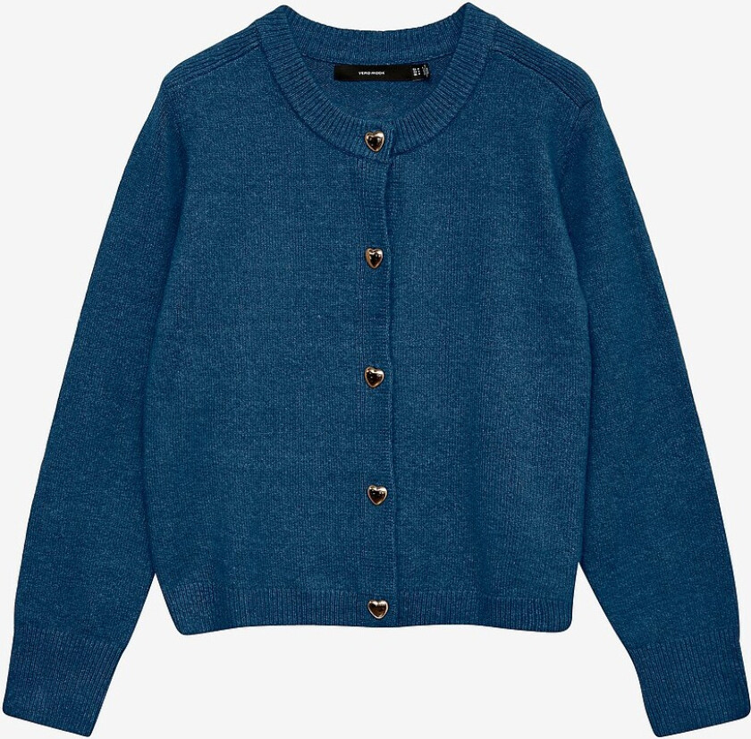 Kardigan vmFiona LS Short Button - Blå