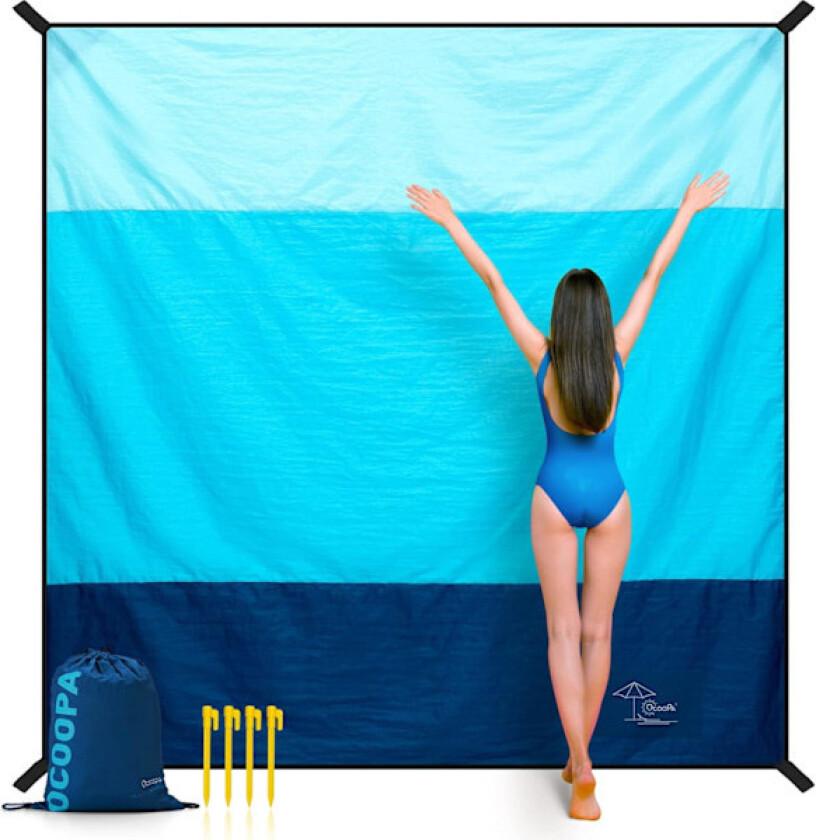 Strandteppe 210 x 200 cm Stort, Vanntett, Sandtett, Piknikteppe, for Reiser, Camping, Ferie, etc.
