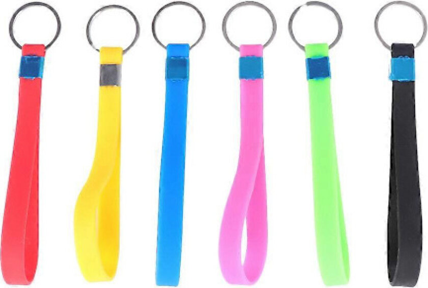 6 stk Silikon Nøkkelutvidelsesarmbånd Jelly Spoon Bærbar Nøkkelring Håndleddsbånd Snorer (Blandede farger)