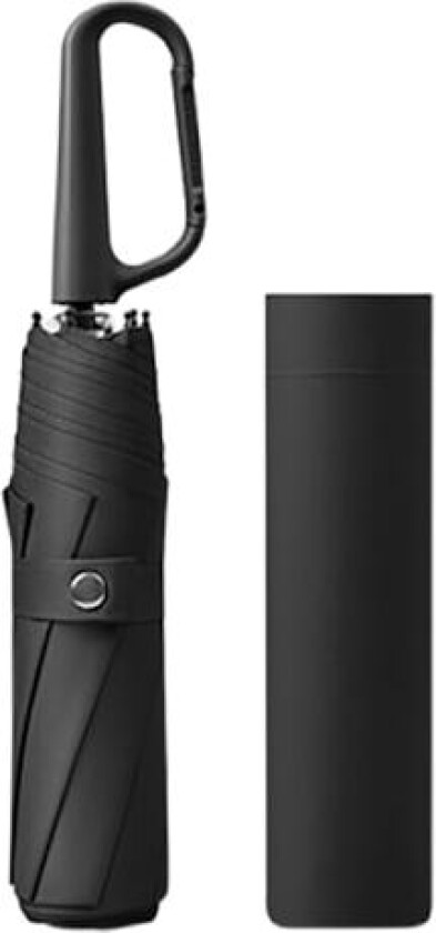 Automatisk paraply med ringklemme - Sammenleggbar reiseparaply Black