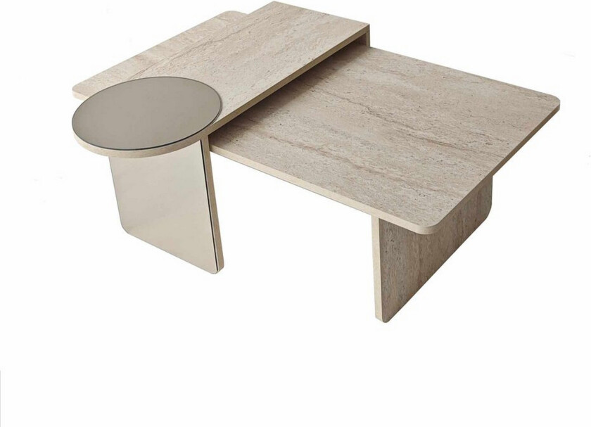 Dasina Sett med bord 105 cm - Travertin